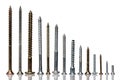 Different screws on white background Royalty Free Stock Photo
