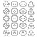 Different set models of button icons Royalty Free Stock Photo