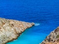 Different shades of blue - rocky hills and amazing blue sea