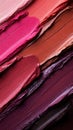Different shades of lipstick are smeared on a surface, creating a vibrant and textured abstract composition that evokes Royalty Free Stock Photo