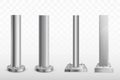 Various bolted steel piles realistic vector set