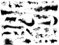 Different shape splashes. Set of watercolor stains.