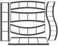 Various Shaped Film strips on White Background