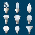 Different shapes of cfl and bulb