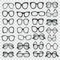 Different shapes, frame, styles. Set of various custom glasses i