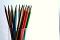 Different Sharpened Colorful Pencils and erasers Royalty Free Stock Photo