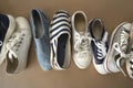 Different shoes on the background Royalty Free Stock Photo