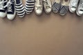Different shoes on the background Royalty Free Stock Photo