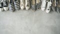 Different shoes on the background Royalty Free Stock Photo
