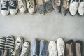 Different shoes on the background Royalty Free Stock Photo