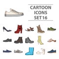 Different shoes set collection icons in cartoon style vector symbol stock