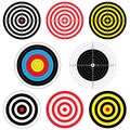 9 different shooting targets, vector illustration