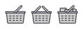 Different shopping basket symbols shop icon full and empty version