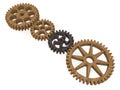 Different size gears in row Royalty Free Stock Photo