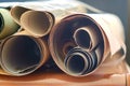 Different size paper scrolls Royalty Free Stock Photo