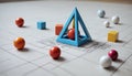 Different sized and different colored geometric shapes for learning geometry and for children to touch and feel different shapes