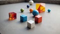 Different sized and different colored geometric shapes for learning geometry and for children to touch and feel different shapes