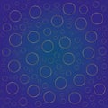 Different sized gradient gold circles in blue background