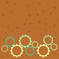 Different Sizes of Color Cog Wheel Gear Engaging, Interlocking, Tesselating. Creative Background Idea for Industrial and Royalty Free Stock Photo