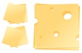 Different slices of cheese