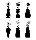 Different slyle of vases with flowers art