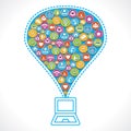 different social media icons make bubble Royalty Free Stock Photo