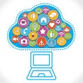 different social media icons make cloud Royalty Free Stock Photo