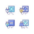 Different sockets RGB color icons set Royalty Free Stock Photo