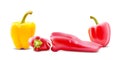 Different sorts of hot peppers in all colors, shapes and sizes. Chilly peper icons. Vector Illustrations.