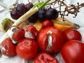 Different sorts of rotten fruit and vegetables Royalty Free Stock Photo