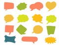 Different speech bubbles collection. Set of think bubbles or empty stickers isolated on white background. Multicolored speech Royalty Free Stock Photo