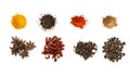 Different spices. Isolated on white background Royalty Free Stock Photo