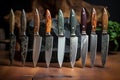 different stages of knife sharpening process