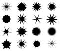 Different stars vector icons set
