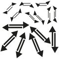 Different straight arrows. Vector illustration. stock image.