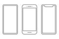 Different style smartphone line icons