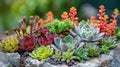 Different succulents in a single pot Royalty Free Stock Photo