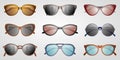 Different summer sunglasses icon set