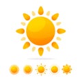 Different Sun Icon Set. Vector Royalty Free Stock Photo