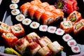 Different sushi rolls. Royalty Free Stock Photo