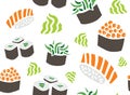 Different Sushi Seamless Pattern