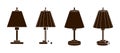 Different table lamps for interior simple vector icons set.