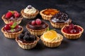 Different tartlets dessert. Generate Ai