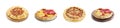 Different tasty galettes on white background, set Royalty Free Stock Photo