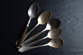 Different teaspoons on a table Royalty Free Stock Photo