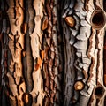 Different textured tree bark - ai generated image