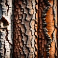 Different textured tree bark - ai generated image