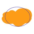 oval outline and cloud orange. geometric abstraction