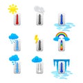 Different thermometer icons set