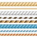 Different Thickness Rope Line Set. Vector